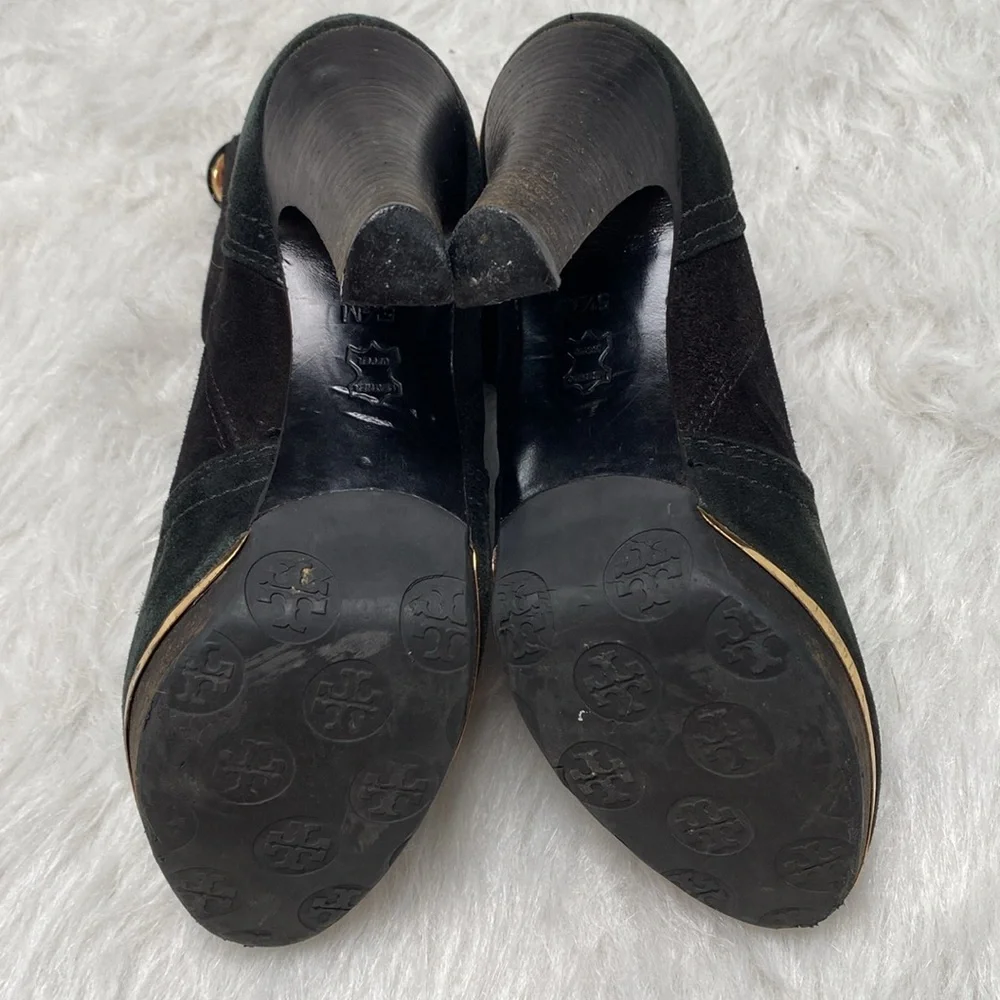 Tory Burch Elegant Black and Gold Women's Ankle Boots